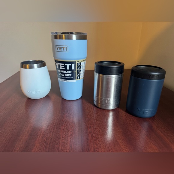 YETI Tumbler, Can Holder, and Wine tumbler Bundle